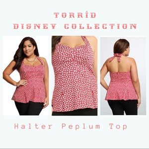 Torrid Disney Minnie Mouse Halter Peplum Top